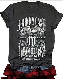 Johnny Cash T-Shirt "Man in Black" Retro Style grau XL - Markenlos - Bild 1 von 1