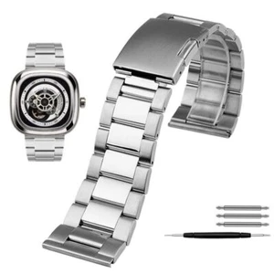 26-28mm Stainless Steel Watch Band Strap For Seven Friday 3122 Bracelet + Tools - Picture 1 of 8
