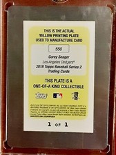 2018 Topps Corey Seager PRINTING PLATE SSP 1/1