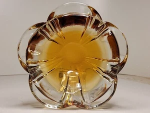 Cenicero/plato de caramelo vintage hecho a mano sin firmar ámbar a vidrio transparente usado - Imagen 1 de 11