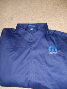 MOPAR-BUTTON DOWN SHIRT-EMBROIDERED-4XL-BLUE- SHORT SLEEVE  - Picture 1 of 5