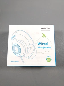 Mpow CH6S Over Ear Wired Headphones Blue New Open Box - Picture 1 of 5