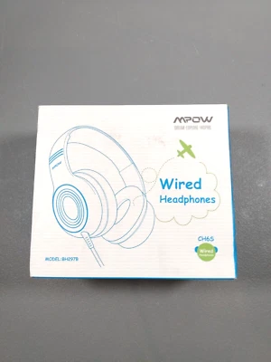 Mpow CH6S Over Ear Wired Headphones Blue New Open Box - Image 1 of 4