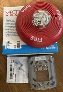 SYSTEM SENSOR PC4R FIRE ALARM HORN/STROBE CEILING RED MULTI CD AUDIO SELECT 4W - Picture 1 of 7