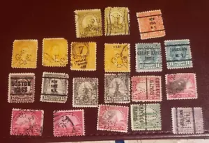 US Used/Canceled Postage- 20 PERFIN Stamps (1922 - 1931) 8c - 50c - Picture 1 of 2