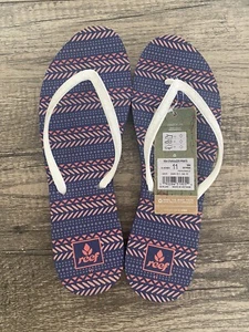 Reef Womens Stargazer Prints Blue Flat Slip Sandals Size 11 - Picture 1 of 4