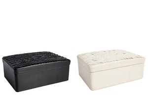 Caja de joyas de cuero tejido Ralph Lauren Home Collection Adrienne nueva $650 - Imagen 1 de 5
