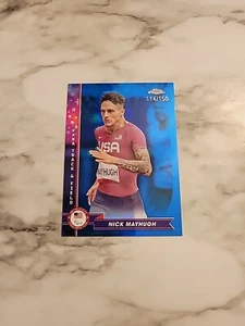 2024 Topps Chrom US Olympic Hopefuls Nick Mayhugh blau Refraktor #/150 - Bild 1 von 2