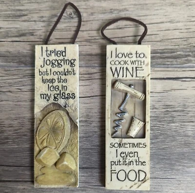 Placas de pared colgantes de historia y heráldica varios dichos de vida hechos de resina  Foto 1 de 4