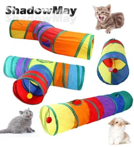 Collapsible Pet Cat Tunnel Tube Interactive Indoor Cats Peek Hole Kitten Toys - Picture 1 of 21