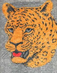LEOPARD vintage anni 70 ferro su t shirt transfer taglia intera NOS - Foto 1 di 9