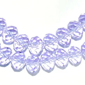 A string big lilac flat round faceted rondelle crystal beads 12x9mm approx 72pcs - Picture 1 of 3