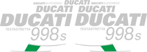 Ducati 998S Testastretta Replica DECALS Stickers Ducati 998 Silver - Picture 1 of 2