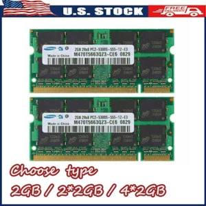 Samsung 2GB 4GB 8GB 2RX8 PC2-5300S DDR2 667MHz 200Pin Laptop Memory So-dimm RAM - Picture 1 of 8