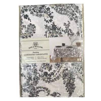 Bee & Willow Paisley Laminate Tablecloth 60x84 Resists Stains Wipe Clean NEW! - Image 1 of 2