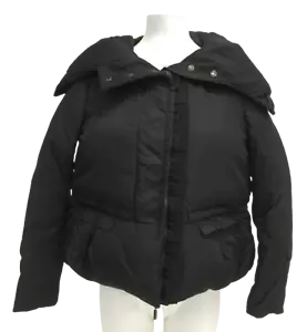 MONCLER Black Quilted Down Coat Ladies UK 10/12 Pre-Loved With Authenticity Tag  - Picture 1 of 10