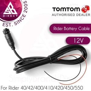 TomTom Rider Battery Power Cable for Rider 40 42 400 410 420 450 550 GPS Sat Nav - Picture 1 of 3