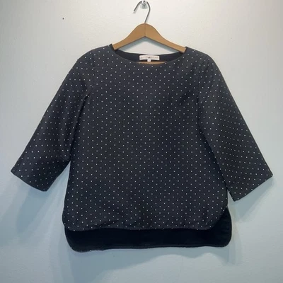 Ann Mashburn Lunares Talla XS Negro Tejido Manga Larga Mezcla Lana Clásico EE. UU. Foto 1 de 4