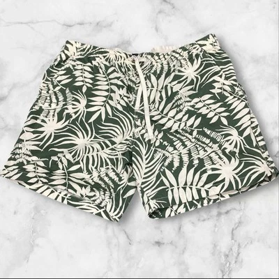 Мужские пляжные хлопковые шорты J Crew размер X-Large зеленые белые - Изображение 1 из 4