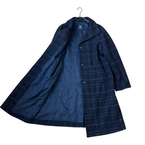 Burberry London Wool Check Long Coat Made in England XL Rare Size Herren - Bild 1 von 12