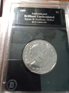 1999 Authenticated Brilliant Uncirculated Susan B. Anthony Dollar BA17-00040-004 - Picture 1 of 1
