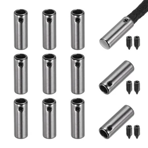 12 Pezzi Tappi per Punte per Lacci da 20 mm con Vite, Nero Chiaro - Foto 1 di 6