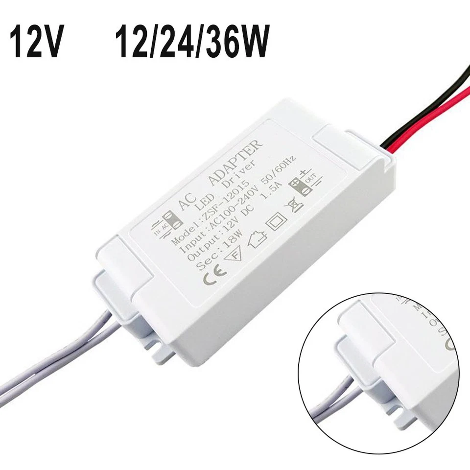 LED-Driver Adapter AC 220 -240V To DC-12V Transformer Power Supply LED Strip New - Image 1 of 4