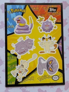1999 Topps Pokemon Movie Meowth Team Rocket Arbok  Weezing Persian Sticker Card - Picture 1 of 2