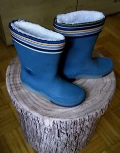 Gummistiefel Gr. 30/31 gefüttert Blau Blinkeffekt Made in Italy - Bild 1 von 4