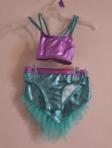 NEW Wonder Nation Baby Girls Mermaid Bikini & Skirt 3-Piece Swimsuit Sz 12month - Picture 1 of 5