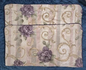 Set Of 2 Croscill Chambord Cassis Standard Pillow Shams Amethyst Gold Green Rose - Picture 1 of 13