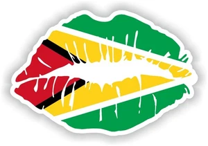 Guyana Lips Flag Sticker / Vinyl Waterproof Decals Graphics - Picture 1 of 1