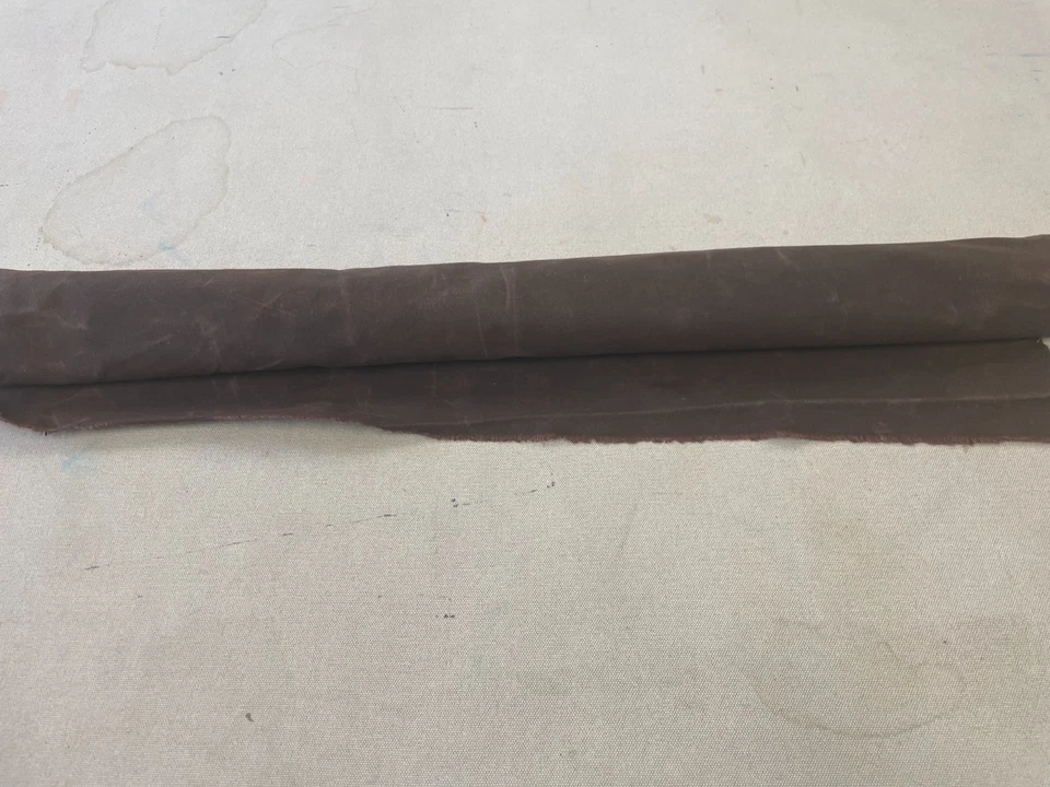 Merchant Mills Organic Cotton Oilskin Brown Less than 2/3 yd Corner Cut - Image 1 of 4