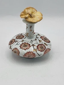 Botella de perfume de diseño floral texturizado único de estudio de arte firmado vintage - Imagen 1 de 9