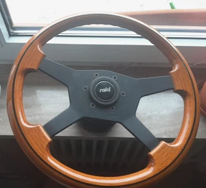 Raid 4D Lenkrad mit Nabe Holzlenkrad 4 Speichen 4D KBA 70075 BMW  0270505 - Bild 1 von 14