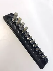 SNAP ON 211EFAMY 11 PC METRIC HEX BIT SOCKET SET FAM4 - FAM14 4MM TO 14MM USED - Picture 1 of 7