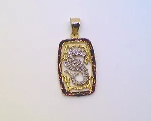 "SEEPFERDCHEN IM EMAILLIERTEN RAHMEN" 14 kt GELBGOLD & RHODIUM CHARM / ANHÄNGER^ - Bild 1 von 3