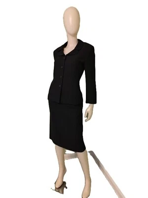 PRESTON and YORK Black 2 Pc Business Career Church Skirt Suit-8 - Image 1 of 4