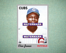 Cleo James Chicago Cubs 1970 Style Custom Baseball Art Card