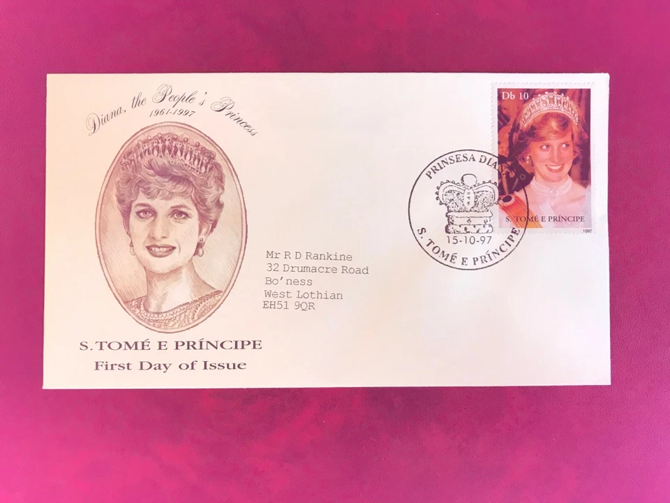 SAO TOME ET PRINCIPE 1997 FDC DANBURY PRINCESA DIANA BODA REALEZA # RARO # Foto 1 de 1