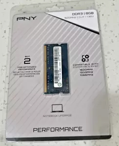 PNY Performance 8GB DDR3 1600MHz (PC3-12800) CL11 1.35V Notebook/Laptop - Picture 1 of 3