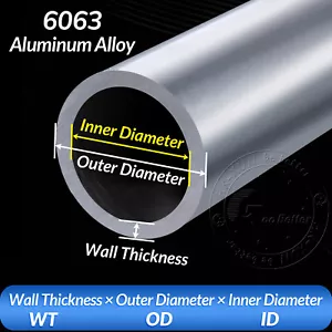 Aluminium Round Tube Pipe 0.2mm 0.5mm 1mm Wall Thickness, 300mm Length 6063T6 - Picture 1 of 89