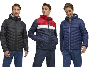 Jack & Jones Mens JJEHERO Hooded Puffer Jacket - Picture 1 of 25