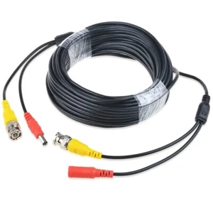 50ft BNC Video Power Wire Cord for Swann Night Owl CCTV Cameras Cable Black - Picture 1 of 7