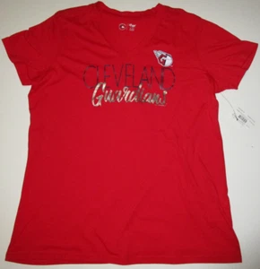 New Cleveland Guardians MLB Baseball Women’s XL V-neck t-shirt G-III 4 Her NWT - Picture 1 of 6