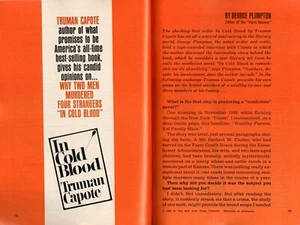 TRUMAN CAPOTE 1966 GEORGE PLIMPTON INTERVIEW with * IN COLD BLOOD * PICTORIAL - Picture 1 of 3