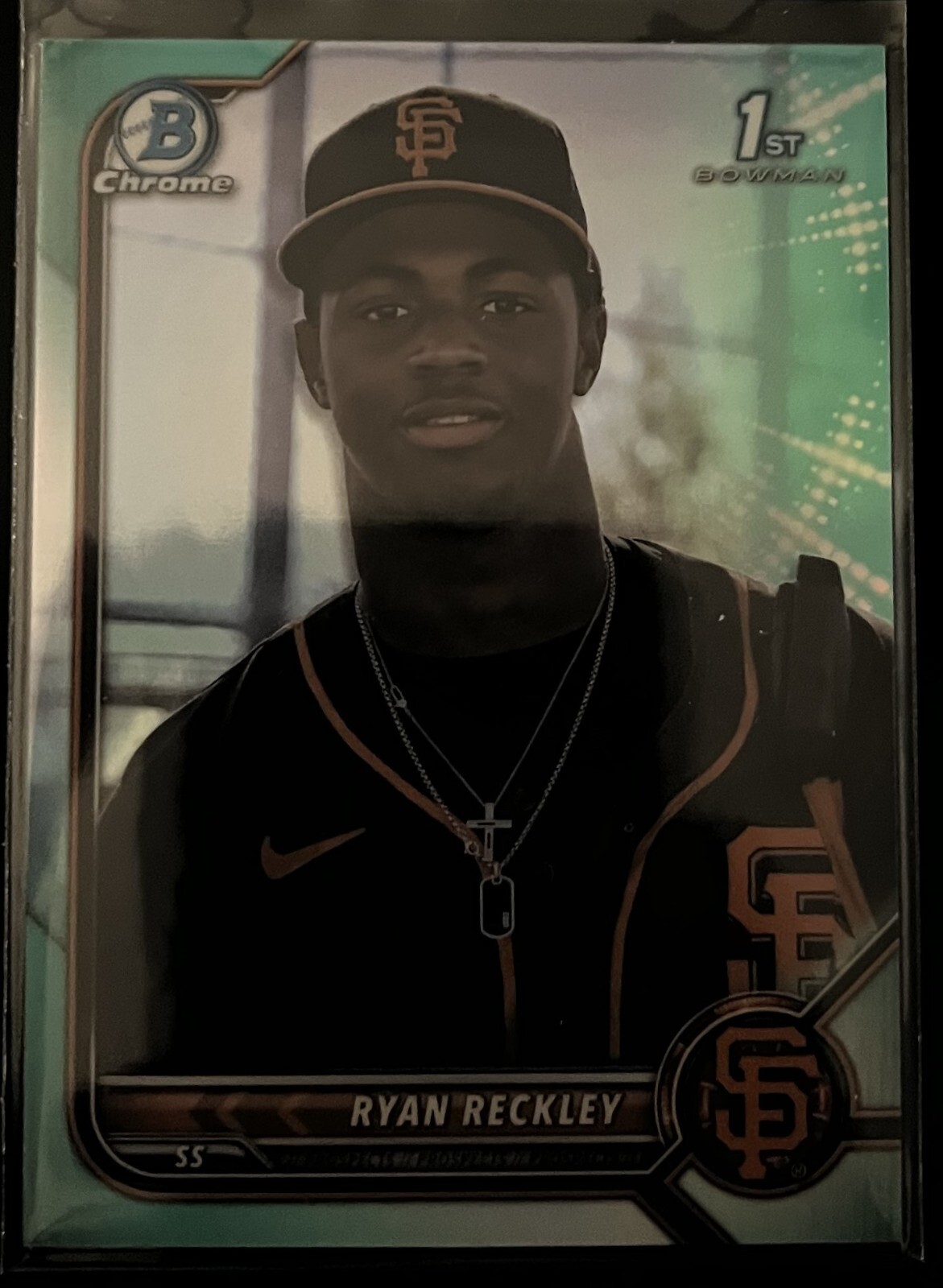 Ryan Reckley 2022 Bowman Chrome 1st Aqua Refractor #d /125 #BCP-163 SF Giants
