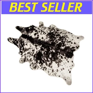 Stylish Faux Cowhide Rug - Machine Washable 5.2x6.6 Feet for Versatile Decor - Picture 1 of 10