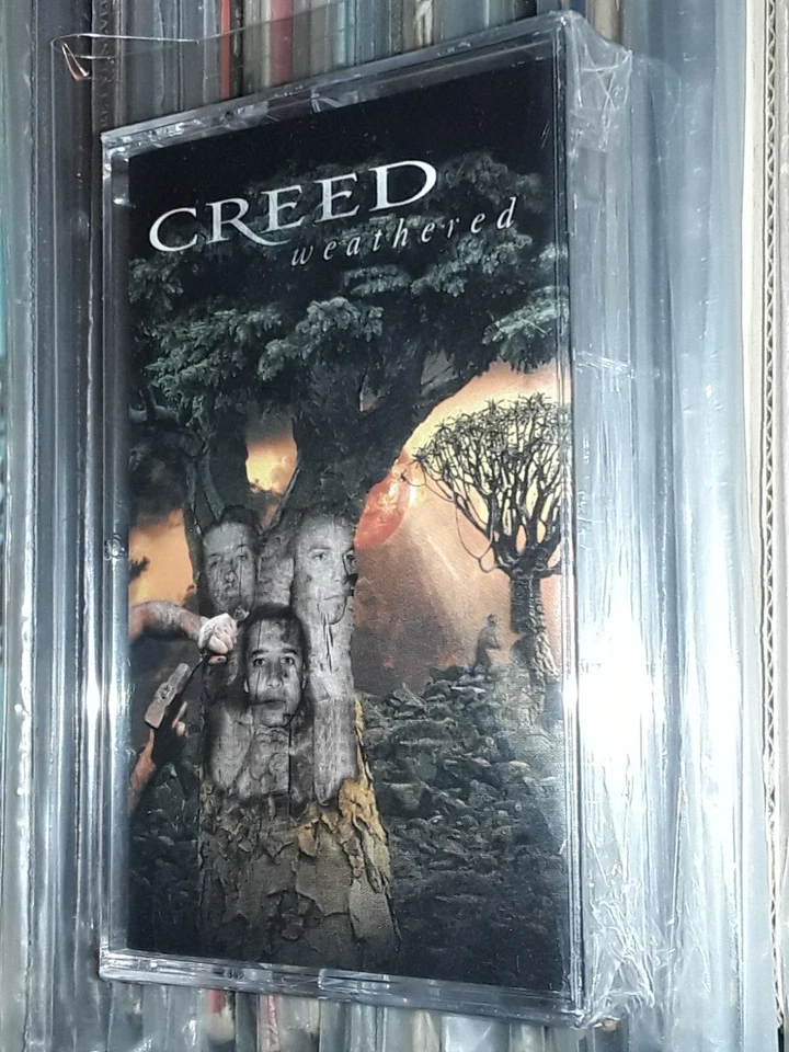 RARE ORIGINAL CREED WEATHERED CASSETTE TAPE USA EDITION 2001 STILL SEALED METAL - Image 1 of 4