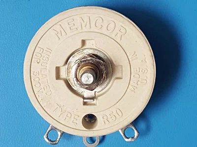 Potenciómetro, 50 Ohmios, Cable Enrollado, 1Amp, 300V, MEMCOR, RHV0050H2500, 1 Unidad Foto 1 de 4